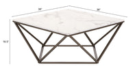 Zuo Modern Tintern Coffee Table White and Antique Bronze