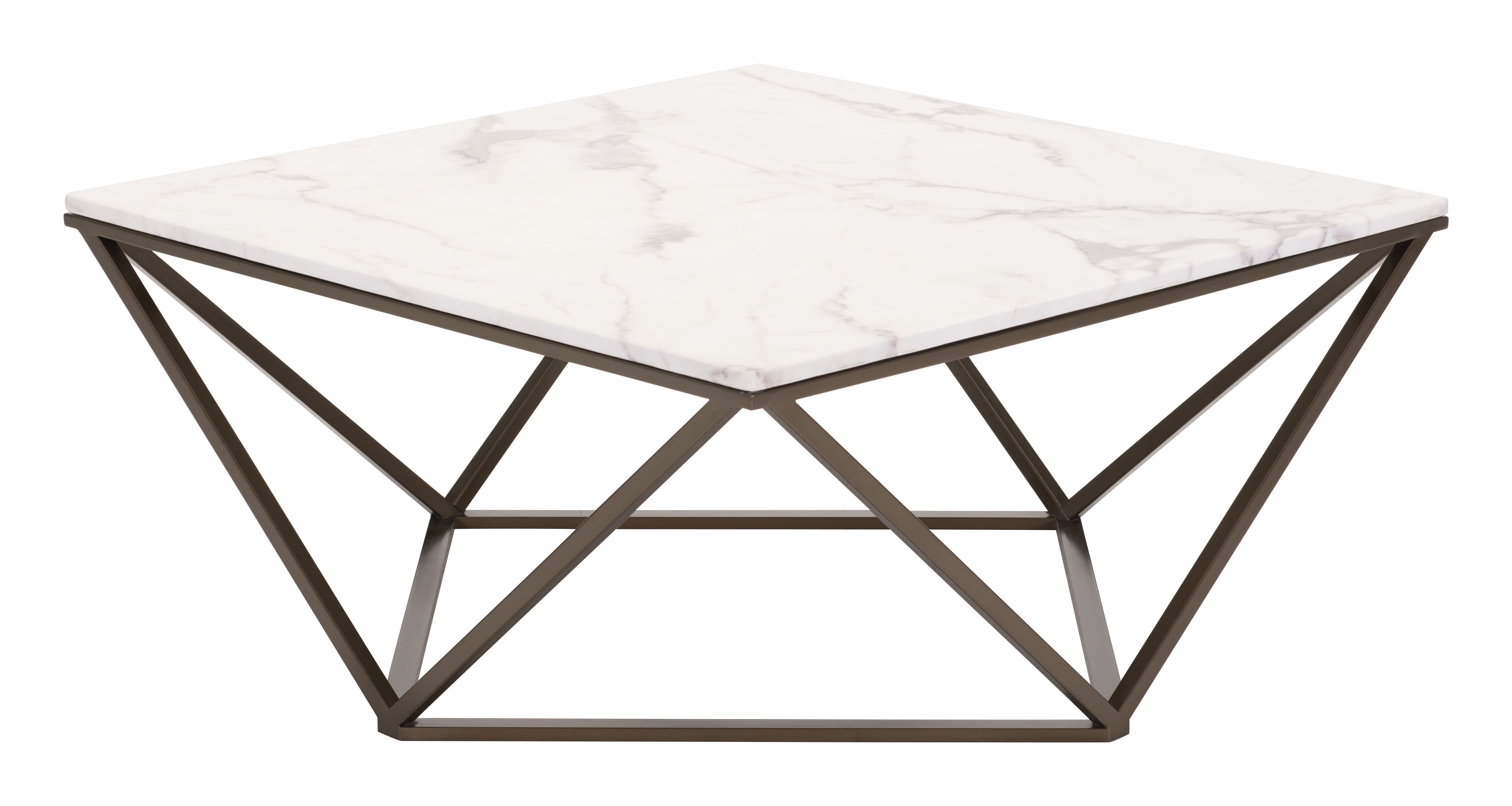 Zuo Modern Tintern Coffee Table White and Antique Bronze