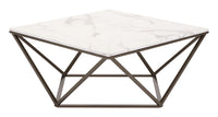 Zuo Modern Tintern Coffee Table White and Antique Bronze