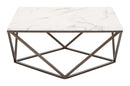 Zuo Modern Tintern Coffee Table White and Antique Bronze