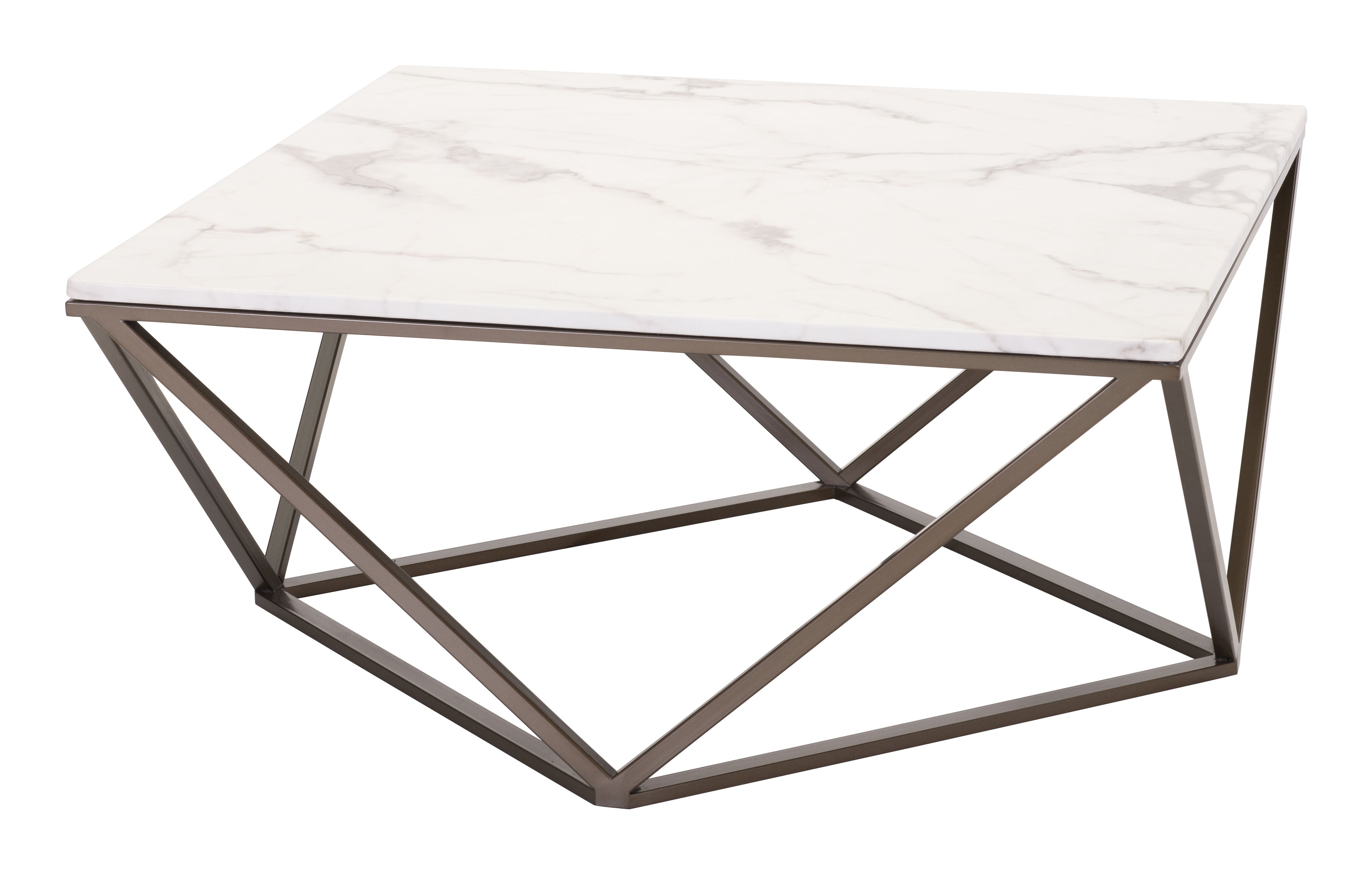 Zuo Modern Tintern Coffee Table White and Antique Bronze