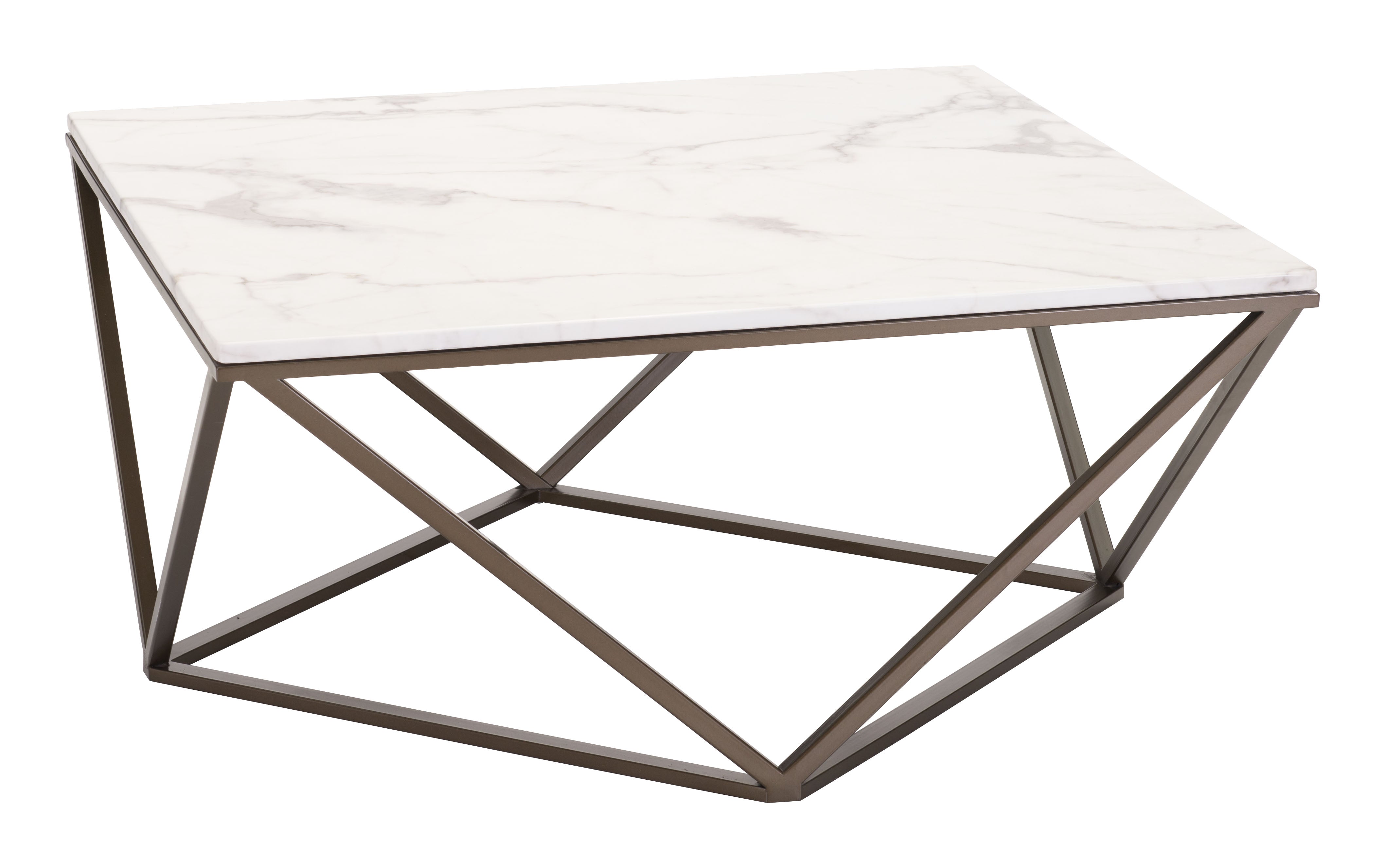 Zuo Modern Tintern Coffee Table White and Antique Bronze