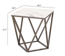 Zuo Modern Tintern End Table White and Antique Bronze