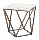 Zuo Modern Tintern End Table White and Antique Bronze