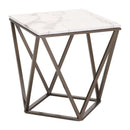 Zuo Modern Tintern End Table White and Antique Bronze