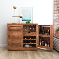 Zuo Modern Linea Bar Cabinet in Walnut
