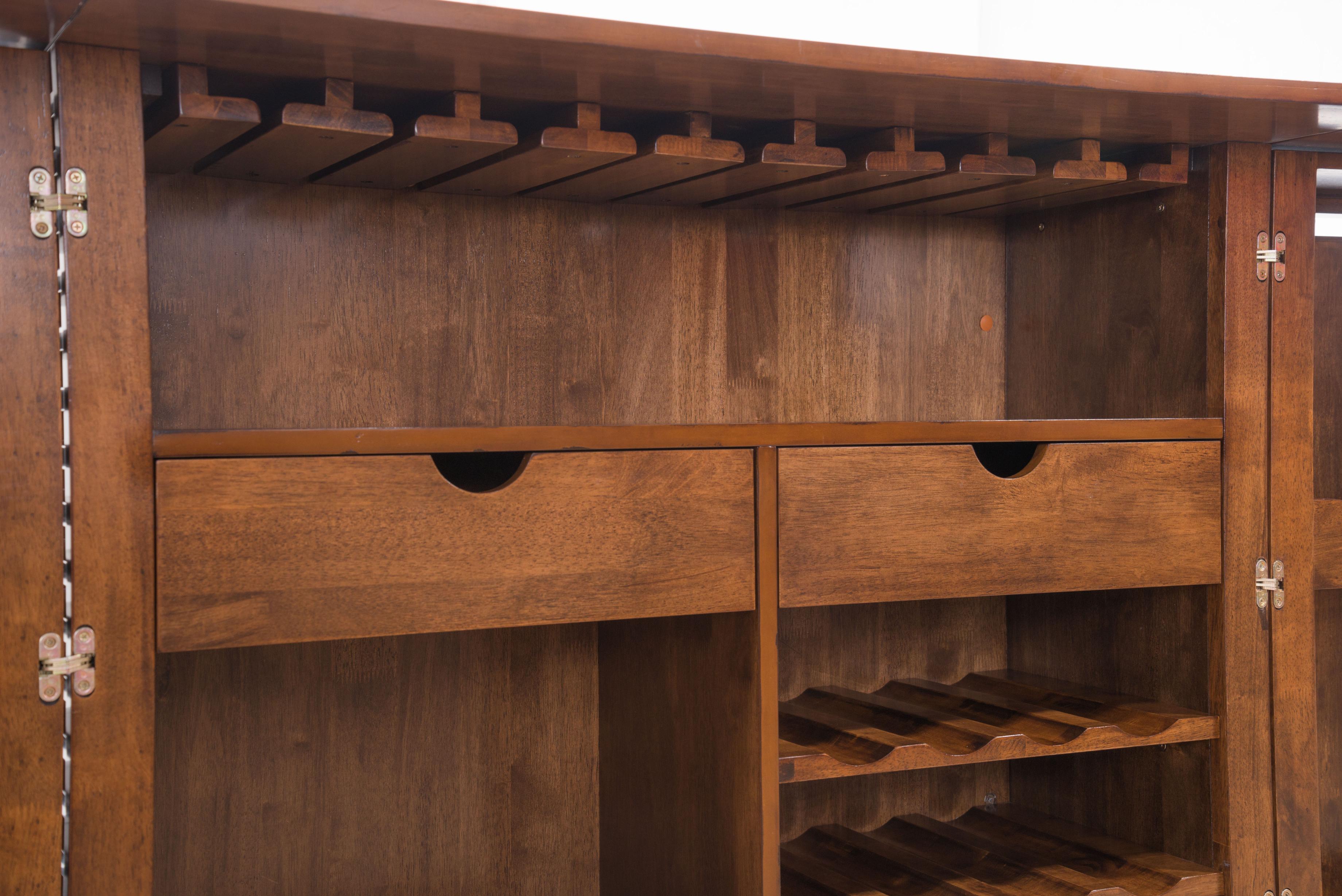 Zuo Modern Linea Bar Cabinet in Walnut
