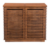 Zuo Modern Linea Bar Cabinet in Walnut