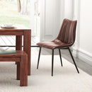 Zuo Modern Norwich Dining Chair in Brown - Set of 2, Dining Chairs, Plywood, Polyurethane, Steel, Curved, 4 Legs, Indoor