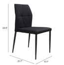 Zuo Modern Revolution Dining Chair in Black - Set of 4