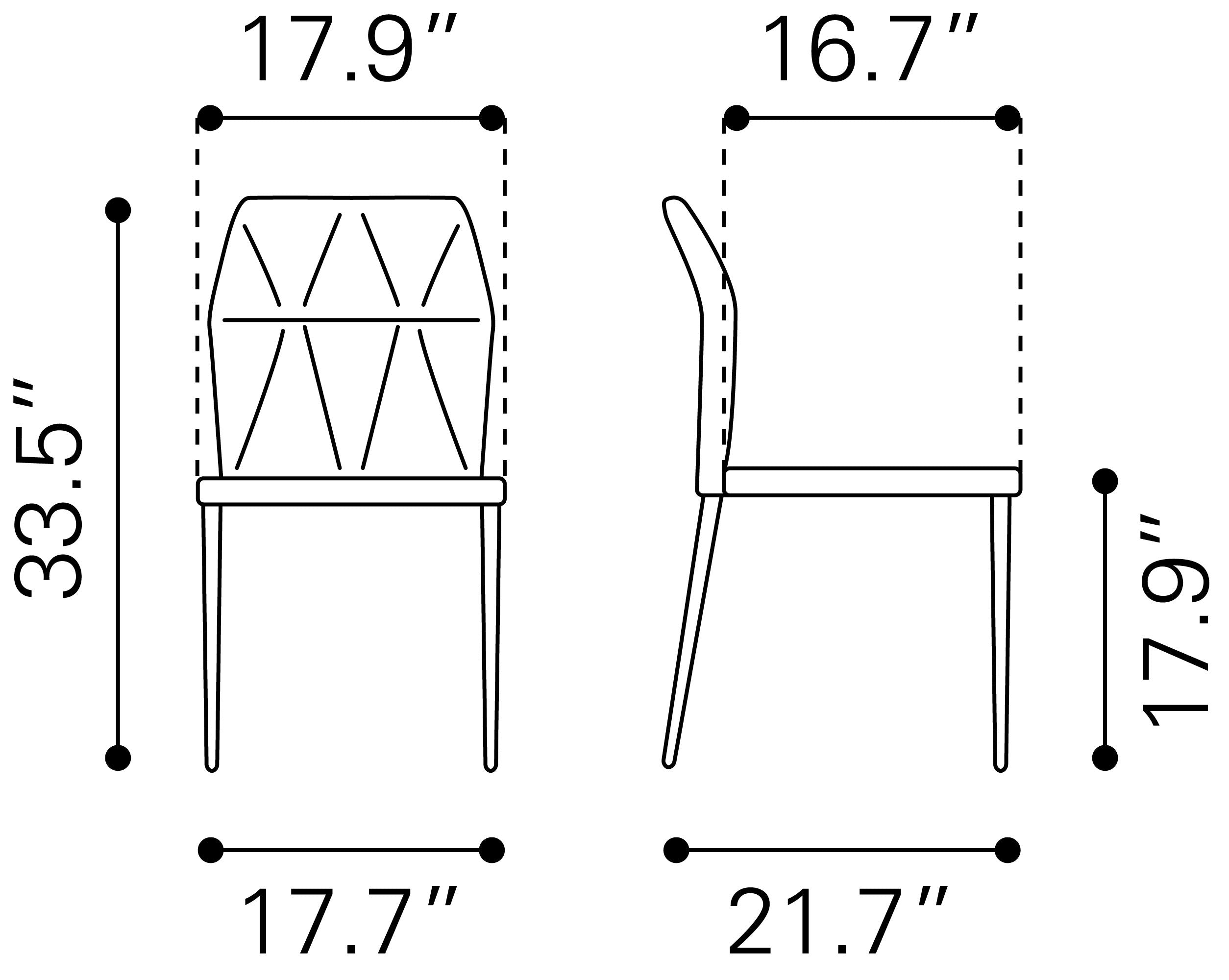 Zuo Modern Revolution Dining Chair in Black - Set of 4