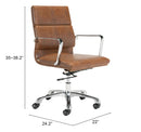 Zuo Modern Ithaca Office Chair Vintage Brown