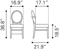 Zuo Modern Regents Dining Chair Walnut and Light Gray - Set of 2