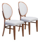 Zuo Modern Regents Dining Chair Walnut and Light Gray - Set of 2