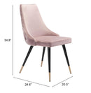 Zuo Modern Piccolo Dining Chair in Pink/Gray/Yellow - Set of 2