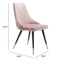 Zuo Modern Piccolo Dining Chair in Pink/Gray/Yellow - Set of 2