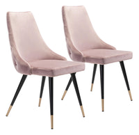 Zuo Modern Piccolo Dining Chair in Pink/Gray/Yellow - Set of 2