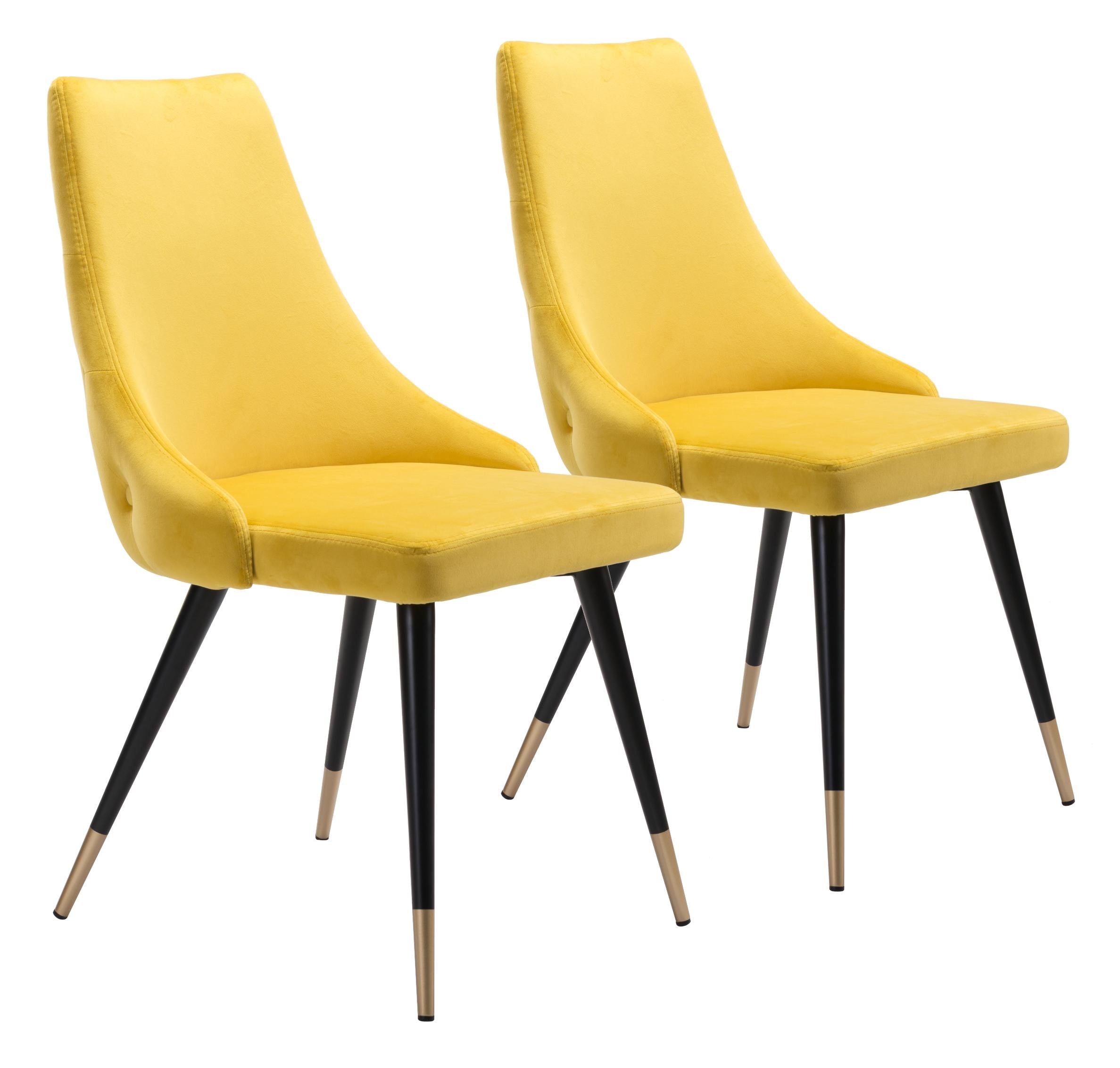 Zuo Modern Piccolo Dining Chair in Pink/Gray/Yellow - Set of 2