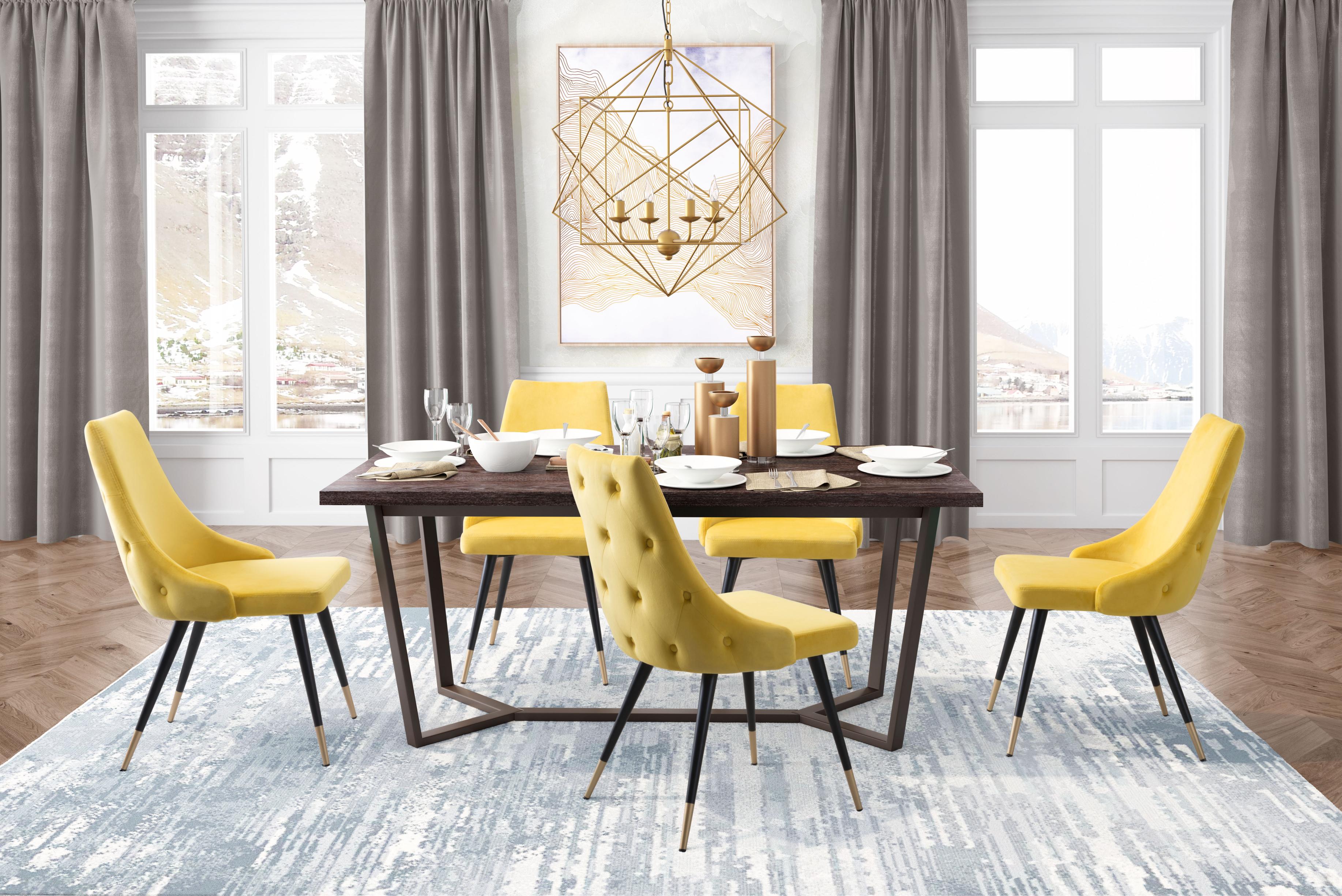 Zuo Modern Piccolo Dining Chair in Pink/Gray/Yellow - Set of 2