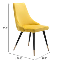 Zuo Modern Piccolo Dining Chair in Pink/Gray/Yellow - Set of 2