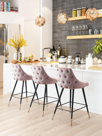 Zuo Modern Piccolo Counter Stool in Pink/Gray/Green/Yellow