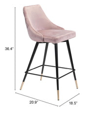 Zuo Modern Piccolo Counter Stool in Pink/Gray/Green/Yellow