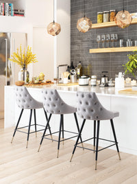 Zuo Modern Piccolo Counter Stool in Pink/Gray/Green/Yellow