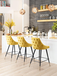 Zuo Modern Piccolo Counter Stool in Pink/Gray/Green/Yellow