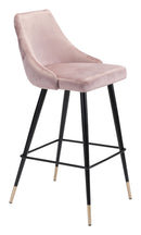 Zuo Modern Piccolo Barstool in Pink/Gray/Green