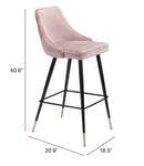 Zuo Modern Piccolo Barstool in Pink/Gray/Green
