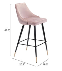 Zuo Modern Piccolo Barstool in Pink/Gray/Green