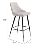 Zuo Modern Piccolo Barstool in Pink/Gray/Green