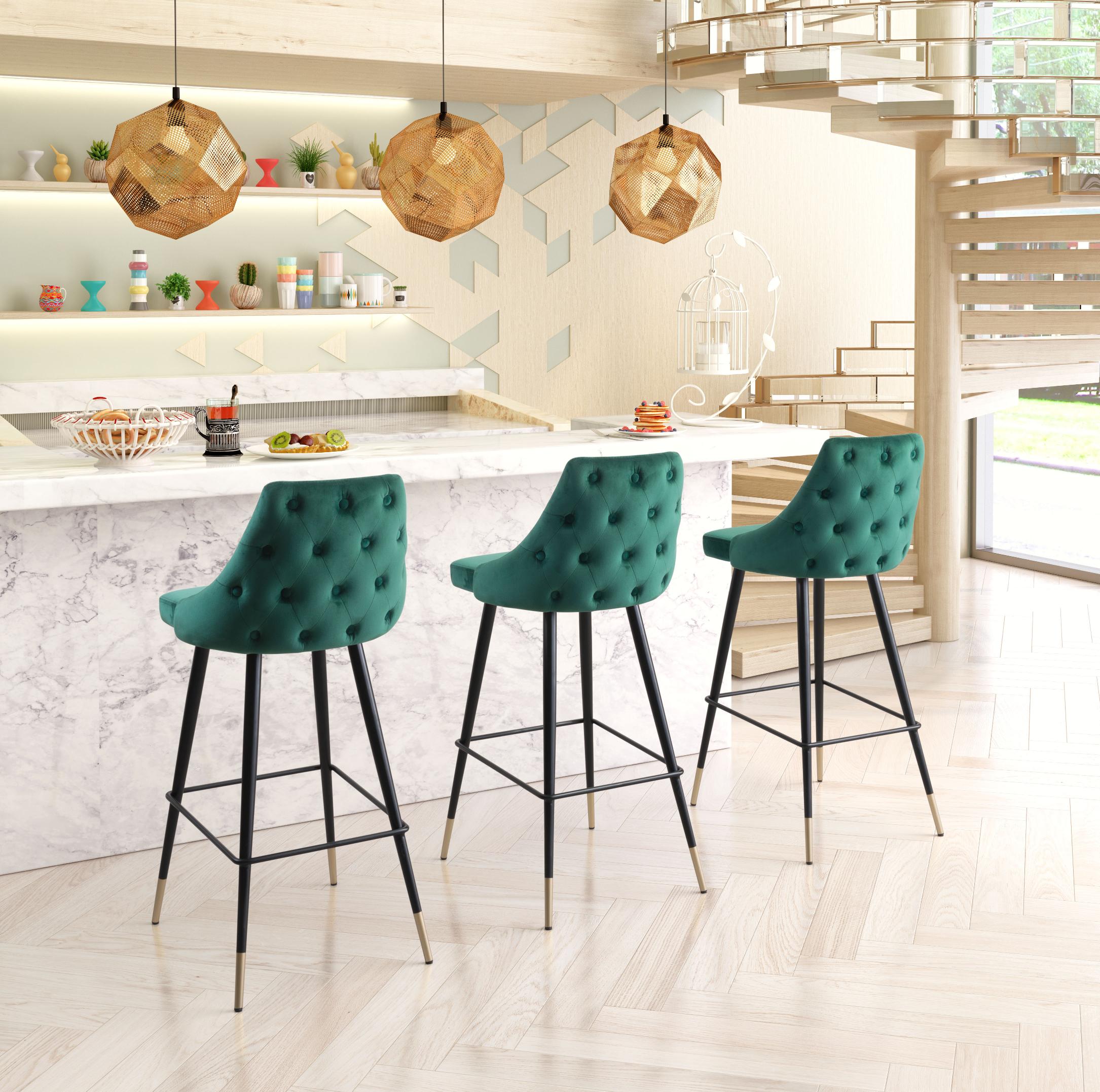 Zuo Modern Piccolo Barstool in Pink/Gray/Green