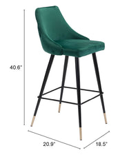 Zuo Modern Piccolo Barstool in Pink/Gray/Green