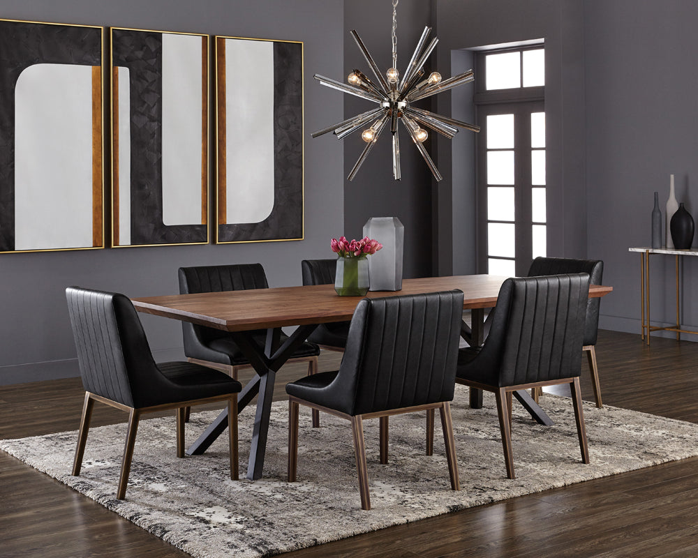Sunpan Halden Dining Chair - Beige Linen/Bravo Cream/Bravo Metal/Vintage Black/Vintage Blue/Vintage Cognac-Set of Two