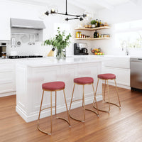 Zuo Modern Bree Counter Stool Burgundy and Gold - Set of 2