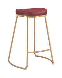 Zuo Modern Bree Counter Stool Burgundy and Gold - Set of 2