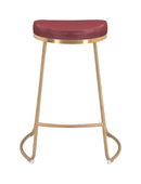 Zuo Modern Bree Counter Stool Burgundy and Gold - Set of 2