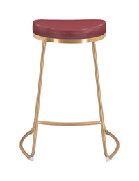 Zuo Modern Bree Counter Stool Burgundy and Gold - Set of 2