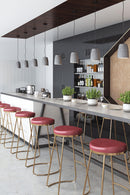 Zuo Modern Bree Barstool in Burgundy/White and Gold - Set of 2