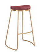 Zuo Modern Bree Barstool in Burgundy/White and Gold - Set of 2