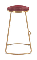 Zuo Modern Bree Barstool in Burgundy/White and Gold - Set of 2
