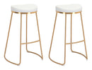 Zuo Modern Bree Barstool in Burgundy/White and Gold - Set of 2