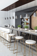 Zuo Modern Bree Barstool in Burgundy/White and Gold - Set of 2
