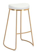 Zuo Modern Bree Barstool in Burgundy/White and Gold - Set of 2