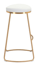 Zuo Modern Bree Barstool in Burgundy/White and Gold - Set of 2