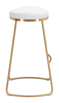 Zuo Modern Bree Barstool in Burgundy/White and Gold - Set of 2