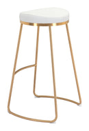 Zuo Modern Bree Barstool in Burgundy/White and Gold - Set of 2