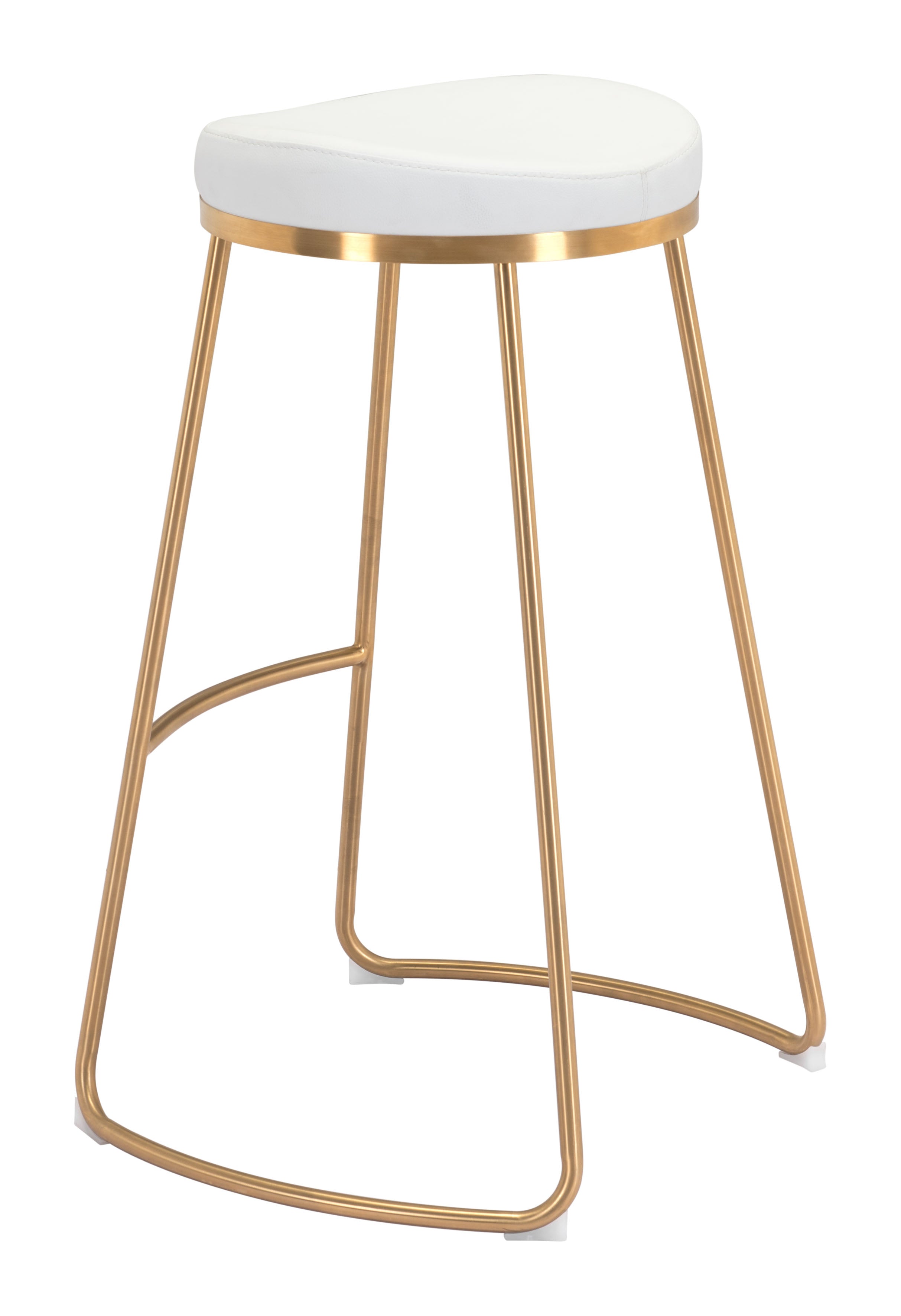 Zuo Modern Bree Barstool in Burgundy/White and Gold - Set of 2