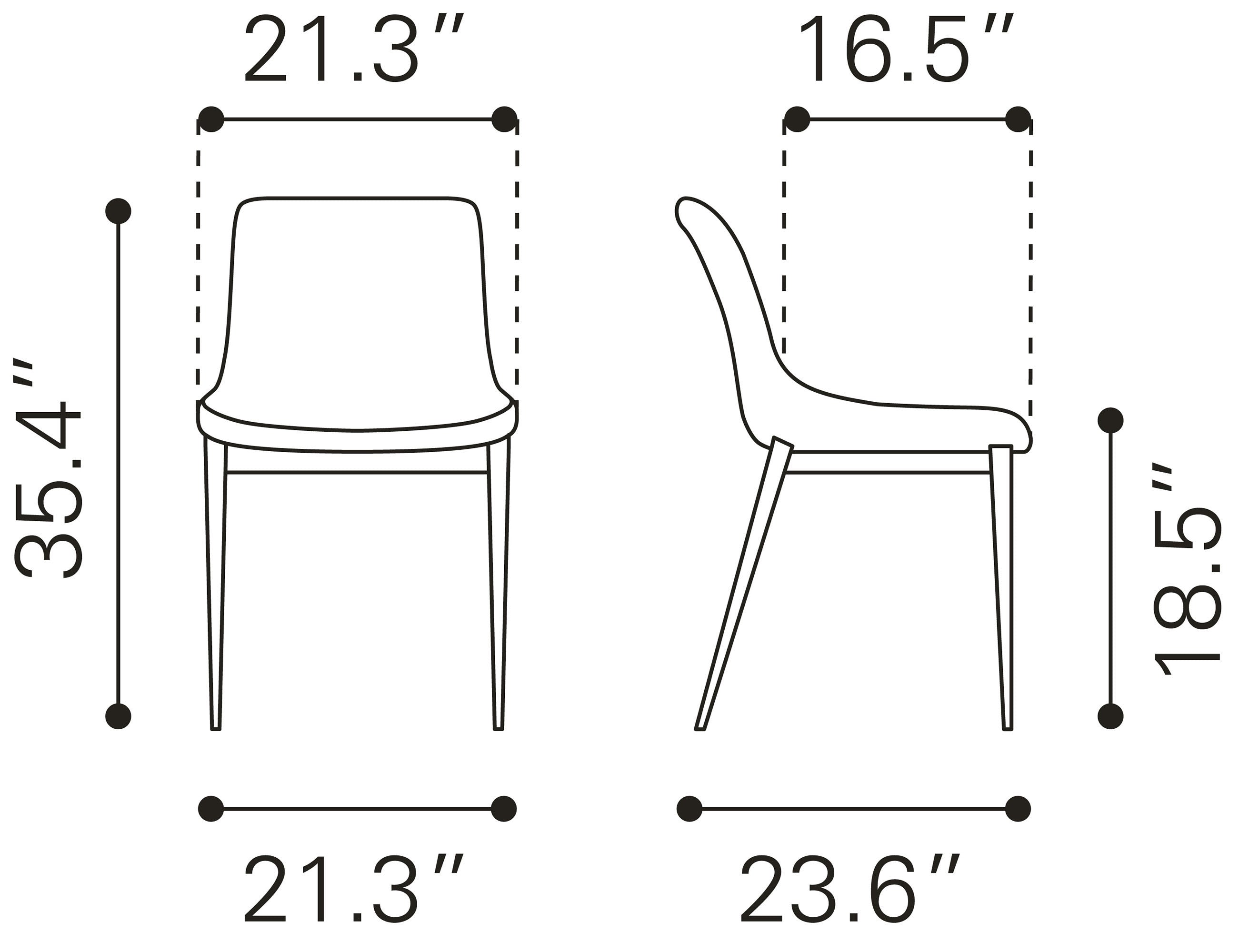 Zuo Modern Magnus Dining Chair - Set of 2